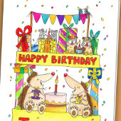 双子のお誕生日おめでとうカード カード
