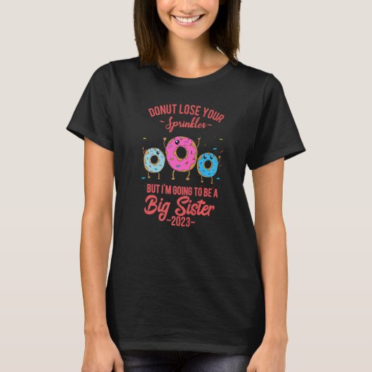 双子のきょうだいになるよ お姉ちゃんになる報告 Tシャツ (正面)