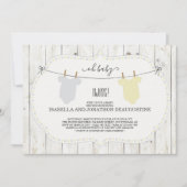 双子のためのベビーシャワー招待状- 男女兼用 招待状 (正面)