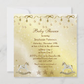 双子のゆらゆら馬 ニュートラル クリスマス ベイビー シャワー 招待状 (裏面)