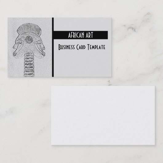 双子のアフリカの芸術部族 名刺 (正面/裏面)