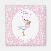 双子のアフリカ系アメリカ人の女の子を抱えたコウテイハン マグネット (正面)