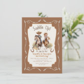 双子のカウボーイとカウガールの誕生日 招待状 (スタンド正面)