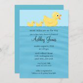 双子のカモのベビーシャワー 招待状 (正面/裏面)