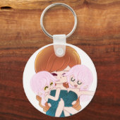 双子のキーチェーンを持つ漫画の母親 キーホルダー (正面)