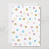 双子のゴムの鳥の1歳の誕生日カード 招待状 (裏面)