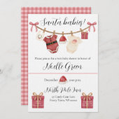 双子のサンタベイビー ベビーシャワー招待状 招待状 (正面/裏面)