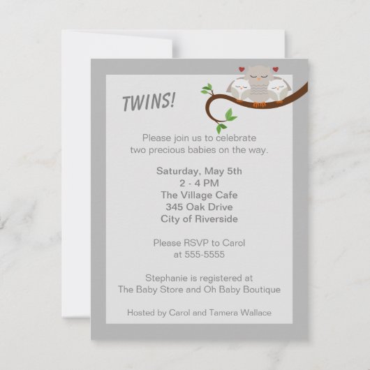 双子のシャワーの中性粒子 招待状 (裏面)