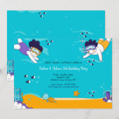 双子のシュノーケリング 招待状 (正面/裏面)