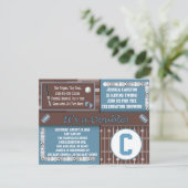 双子のスポーツベイビーシャワー招待状 招待状 (スタンド正面)