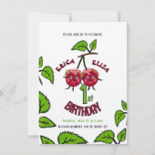 双子のチェリーの女の子 招待状 (正面)