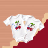 双子のチェリー ベビーボディスーツ