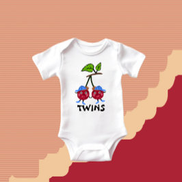 双子のチェリー ベビーボディスーツ