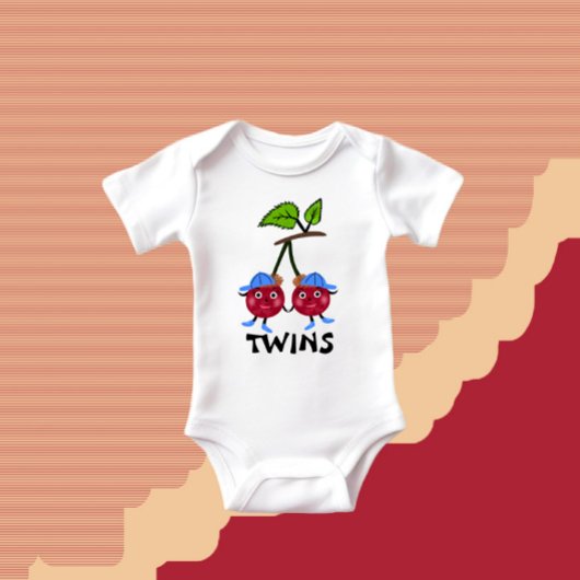 双子のチェリー ベビーボディスーツ