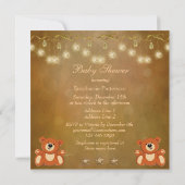 双子のテディが中立のクリスマス·ベビーシャワーを授ける 招待状 (裏面)