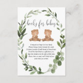 双子のテディは男女兼用ベビー用の本を生む エンクロージャーカード (正面)