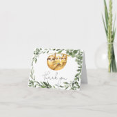 双子のナマケモノの赤ちゃんシャワー感謝カード サンキューカード (正面)