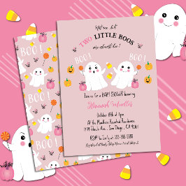 双子のハロウィン お披露目会 ピンク招待状 招待状