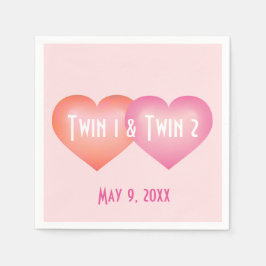 双子のハートのベビーガール スタンダードカクテルナプキン