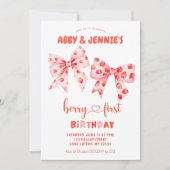 双子のバースデー ベリー 招待状 (正面)