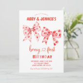 双子のバースデー ベリー 招待状 (スタンド正面)