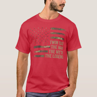 双子のパパ カモフラージュ柄 アメリカ国旗 ウィンダッド ザ・マン ザ・ミス ザ・レジェンド Tシャツ