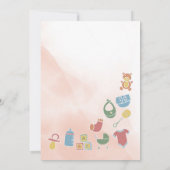 双子のピンクおむつバッシュ招待状 招待状 (裏面)