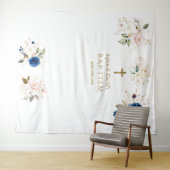 双子のピンクの花の洗礼 フォトプロップ タペストリー (インサイチュ(横))