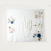 双子のピンクの花の洗礼 フォトプロップ タペストリー (正面(横))