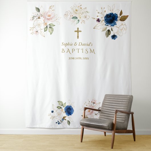 双子のピンクの花の洗礼 フォトプロップ タペストリー (インサイチュ)