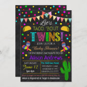 双子のフィエスタベビーシャワー 招待状 (正面/裏面)