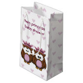 双子のプリンセスフクロウベビーシャワー抱き枕 スモールペーパーバッグ (裏面アングル)