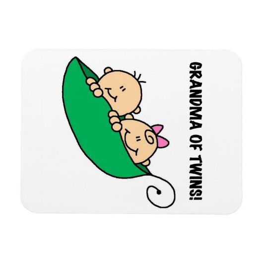 双子のプレゼントのおばあちゃん マグネット (横)