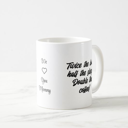 双子のプレゼントのお母さん、新しいお母さん、双子の男の子、愛 コーヒーマグカップ (正面右)