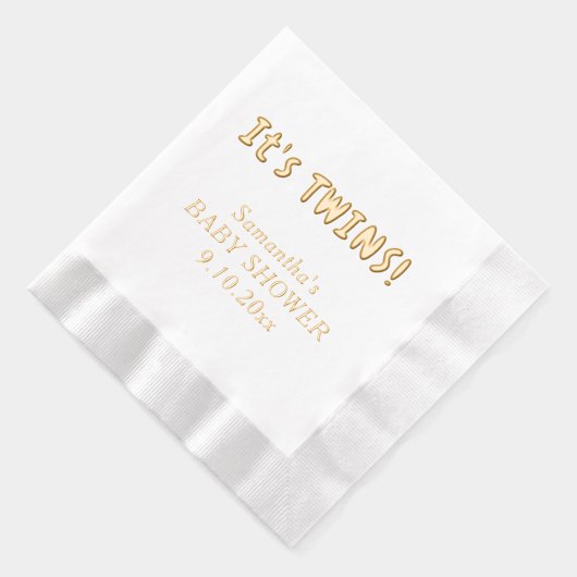 双子のベイビーシャワーの名前 箔ナプキン (右)