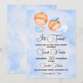 双子のベイビーシャワーの招待状です 招待状 (正面/裏面)