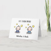 双子のベビーおめでとうカード カード (正面)