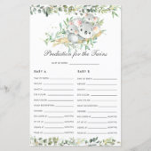 双子のベビーの活動のためのコアラの緑化予測