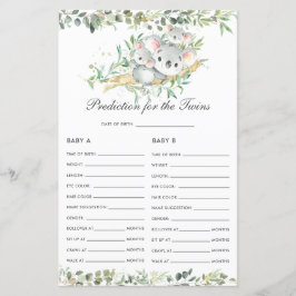 双子のベビーの活動のためのコアラの緑化予測