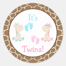 双子のベビーキリン性別リビール ラウンドシール