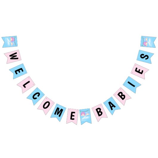 双子のベビーゴーアンドガールオンクローセスライン バンティングフラッグ (全)