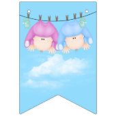 双子のベビーゴーアンドガールオンクローセスライン バンティングフラッグ (第1の旗)