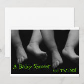 双子のベビーシャワーの招待状 招待状 (正面/裏面)