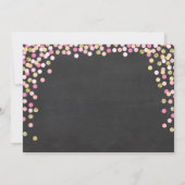 双子のベビーシャワー招待状 女の子 ピンクとゴールド 招待状 (裏面)