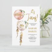 双子のベビーシャワー招待状 女の子 招待状 (スタンド正面)