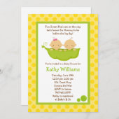 双子のベビーシャワー招待状 招待状 (正面/裏面)