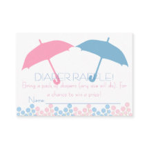 双子のベビーシャワー　傘　おむつくじ引きチケット