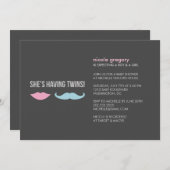 双子のベビーシャワー 招待状 (正面/裏面)