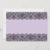 双子のベビーシャワー 紫のレース 双子の女の子 招待状 (裏面)