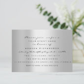 双子のベビーシャワー　足に輝く青い男の子のグレー 招待状 (スタンド正面)